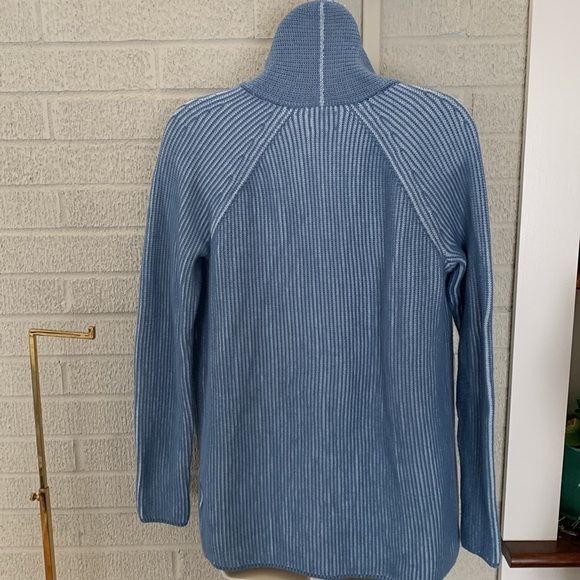 Land's End Drifter Shaker Blue Knit Open Front Cardigan Long Sleeve Women's XS - Picture 4 of 12